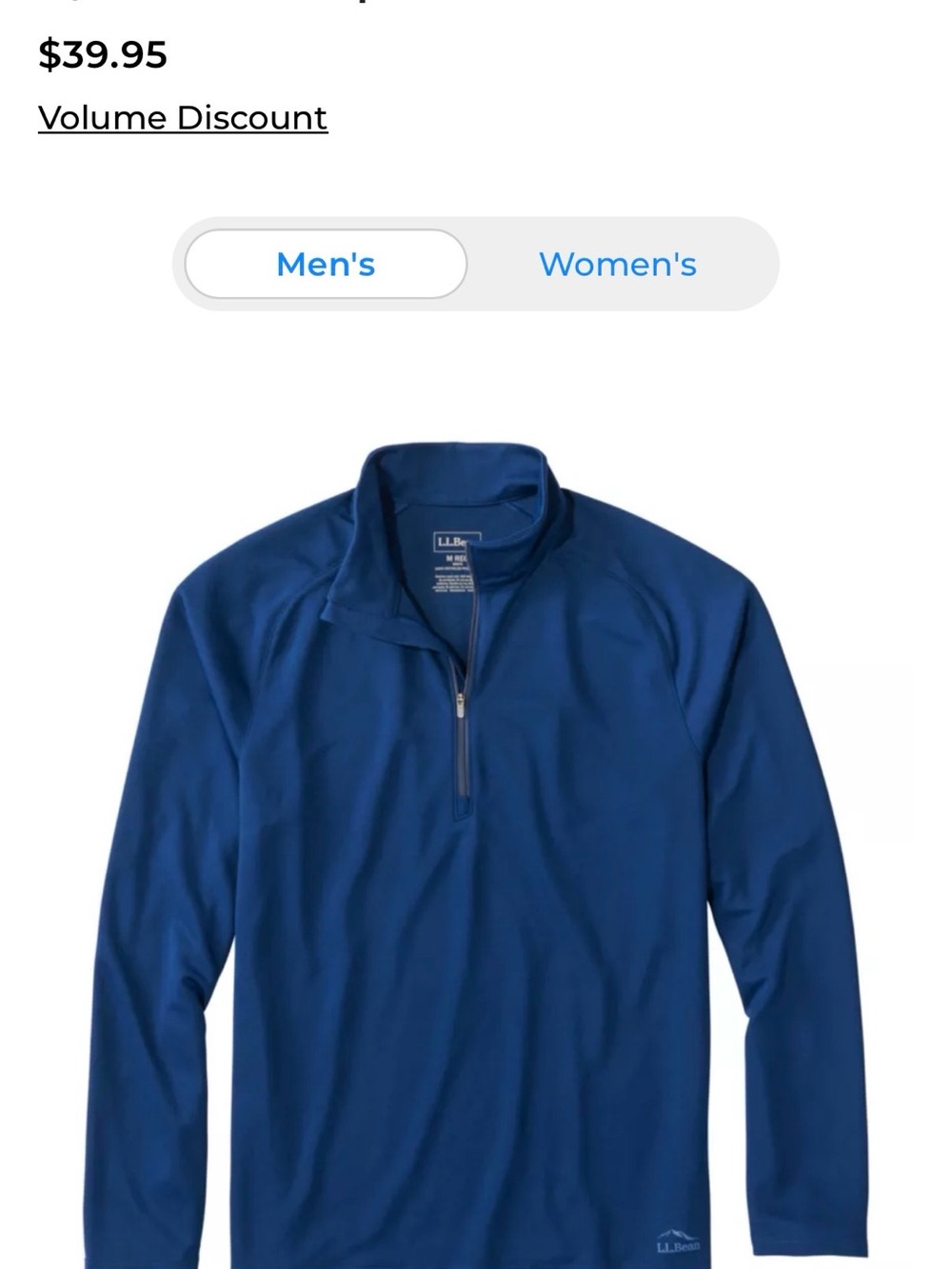 L.L. Bean Men's Lightweight Quarter-Zip Pullover - Royal Blue